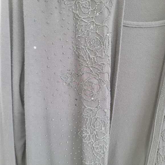 Christopher Banks Black Blouse Top with Faux Cardigan Women's Size Medium - Picture 11 of 13